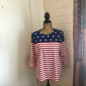 Stars & Stripes Coldwater Creek Top Size L